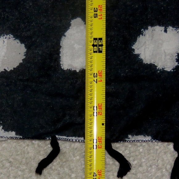Black Square Scarf Wrap Sarong w/Modern White Polka Dot Print abt 39" x 39" - Picture 7 of 14